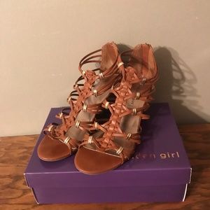 Madden Girl Hoistt cognac gladiator wedge heel sandal 11